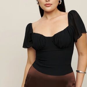 Reformation Ambrose Top in Black - Size 12